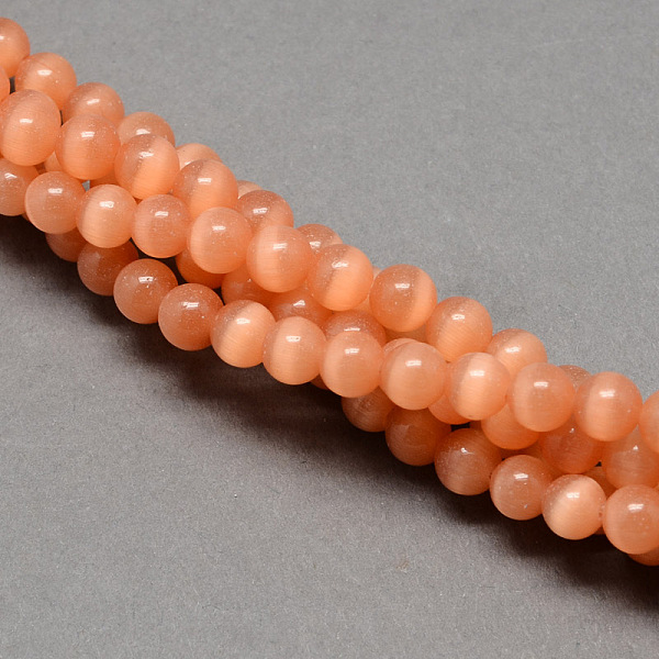 

PandaHall Cat Eye Beads Strands, Round, Peru, 12mm, Hole: 1.5mm, about 33pcs/strand, 14.5 inch Glass Round Brown