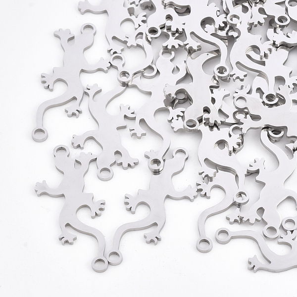 

PandaHall 201 Stainless Steel Links connectors, Laser Cut Links, Gecko, Stainless Steel Color, 27.5x12x1mm, Hole: 1.8mm 201 Stainless Steel...