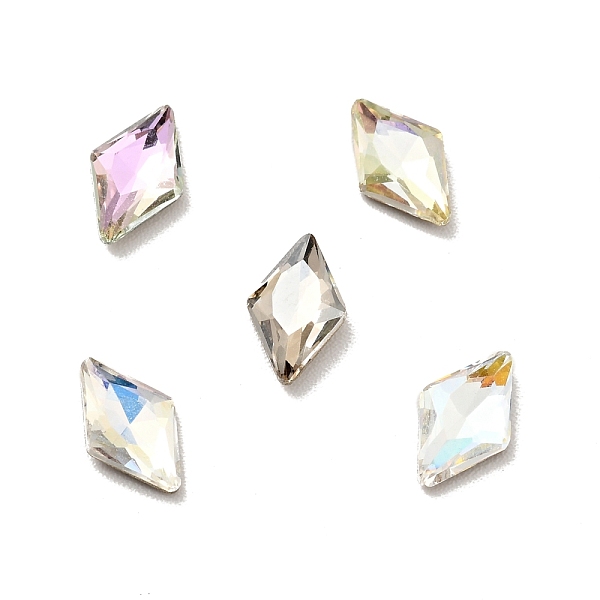 

PandaHall K9 Glass Rhinestone Cabochons, Flat Back & Back Plated, Faceted, Rhombus, Mixed Color, 8x5x2mm Glass Rhinestone Rhombus Multicolor