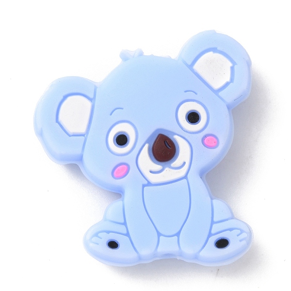 

PandaHall Koala Silicone Beads, DIY Nursing Necklaces and Bracelets Making, Chewing Pendants For Teethers, Light Sky Blue, 29x27x7mm, Hole...