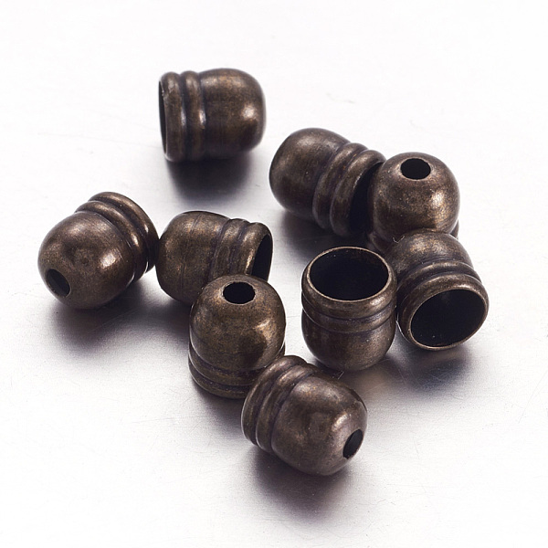 

PandaHall Brass Cord Ends, Nickel Free, Red Copper, 6x5mm, Inner Diameter: 4mm, Hole: 1.5mm Brass