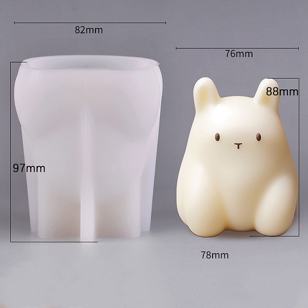 

PandaHall Jelly DIY Food Grade Silicone Mold, Resin Casting Molds, for UV Resin, Epoxy Resin Craft Making, Rabbit, 83x84x95mm, Inner...