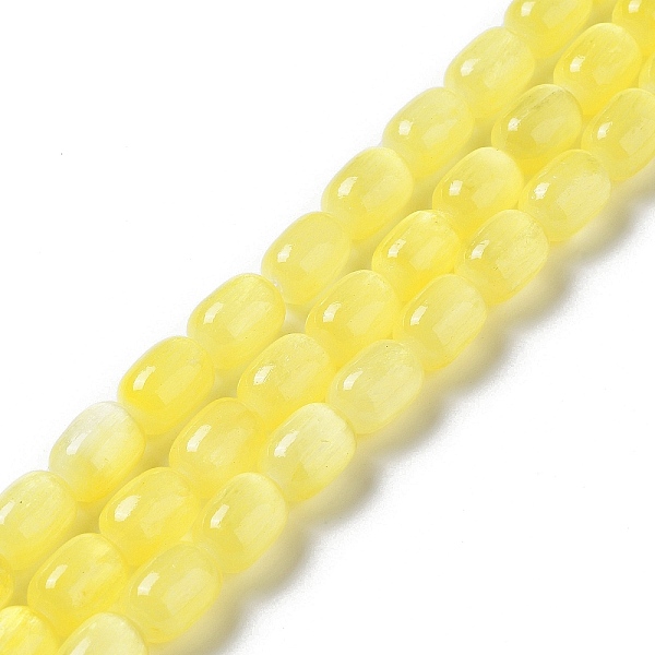 

PandaHall Natural Selenite Beads Strands, Dyed, Drum, Yellow, 12x8mm, Hole: 1mm, about 32pcs/strand, 15.51~15.55 inch(39.4~39.5cm) Selenite...