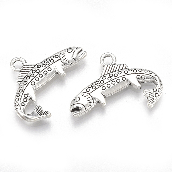 

PandaHall Tibetan Style Alloy Pendants, Cadmium Free & Lead Free,, Fish, Antique Silver, 19x24.5x2mm, Hole: 2mm, about 510pcs/1000g Alloy...