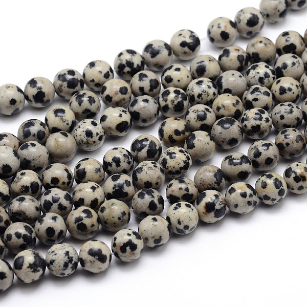 Natural Dalmatian Jasper Round Bead Strands