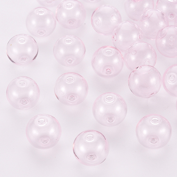 

PandaHall Handmade Blown Glass Beads, Round, Pink, 14x13mm, Hole: 1.6mm Glass Round Pink