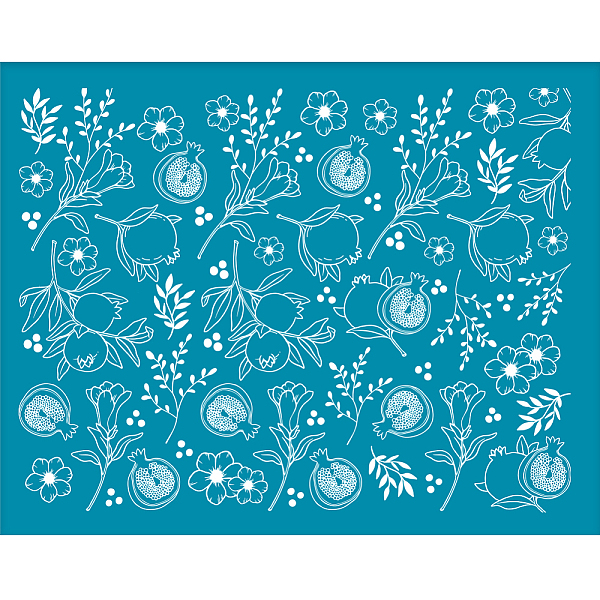 

PandaHall Silk Screen Printing Stencil, for Painting on Wood, DIY Decoration T-Shirt Fabric, Pomegranate Pattern, 100x127mm Nylon..., Cyan