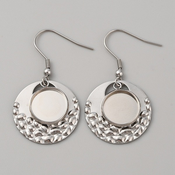 

PandaHall 304 Stainless Steel Geometry Dangle Earring Settings, with Round Cabochon Settings, Round Pattern, Tray: 12mm, 43mm, Pin: 0.7mm...