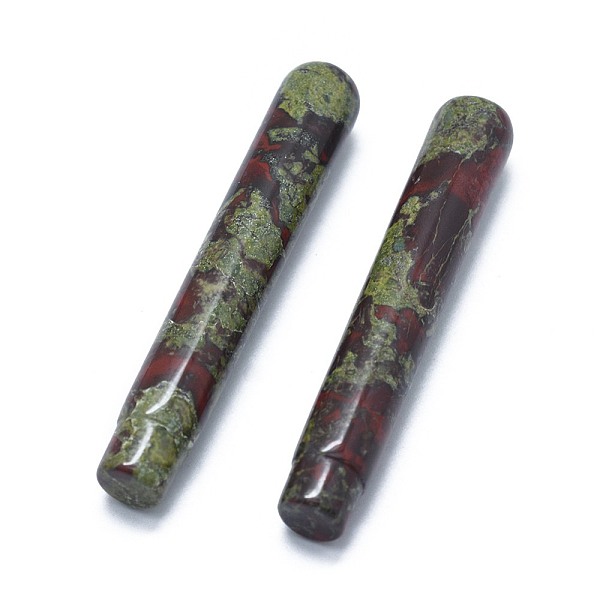 

PandaHall Natural Dragon Blood Jasper Beads, No Hole/Undrilled, For Wire Wrapped Pendant Making, Column, 71.5x12~12.5mm Dragon Blood Column