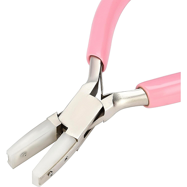 

PandaHall BENECREAT 5 Inch Carbon Steel Double Nylon Jaw Pliers Flat Nose Pliers Bending Tools for DIY Making Hobby Projects Carbon Steel..., Pink