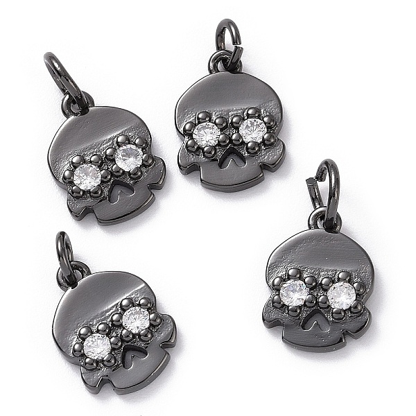 

PandaHall Brass Micro Pave Cubic Zirconia Charms, Lead Free & Cadmium Free, Skull, Gunmetal, 12.5x9x2mm, Hole: 2.8mm Brass+Cubic Zirconia...