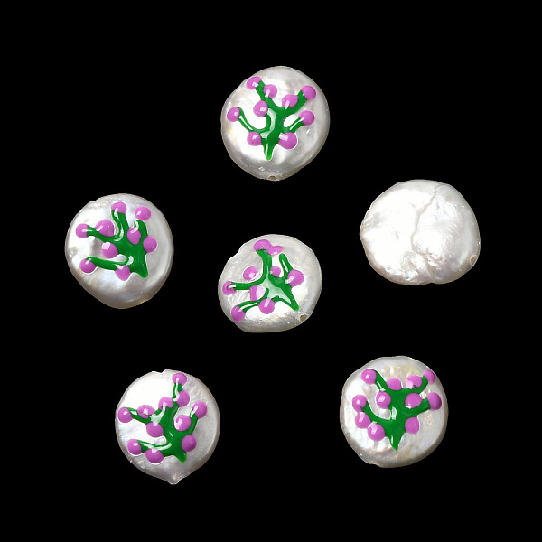 

PandaHall Baroque Natural Keshi Pearl Beads, with Enamel, Freshwater Pearl, Oval, Orchid, 11~14x10.5~12x5~6.5mm, Hole: 0.6mm Keshi Pearl..., Purple