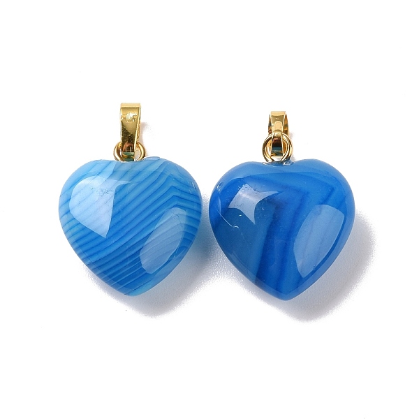

PandaHall Natural Agate Pendants, with Golden Tone Brass Findings, Heart Charm, Dyed & Heated, 18x15~15.5x6~8mm, Hole: 6x3mm Natural Agate...