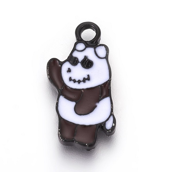 

PandaHall Alloy Enamel Pendants, Bear, White & Black, 18.5x11x2mm, Hole: 1.8mm Alloy+Enamel Bear