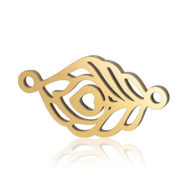 

PandaHall Titanium Steel Links connectors, Leaf, Golden, 17x9x0.8mm, Hole: 1mm Titanium Steel Leaf