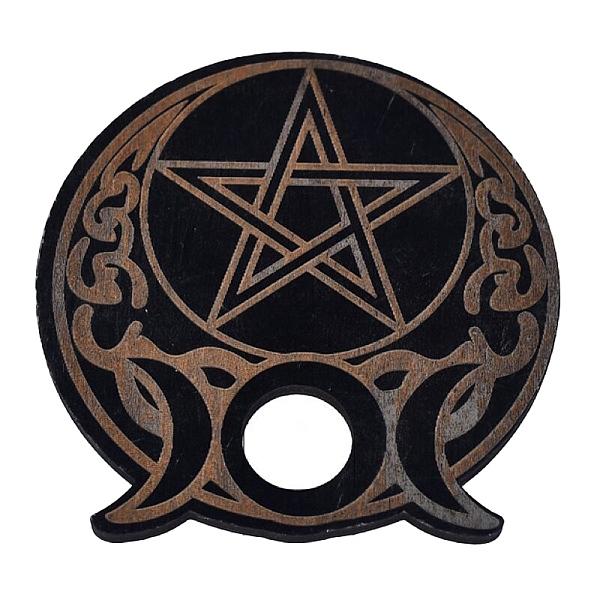 

PandaHall Mini Wood Crystal Ball Display Bases, Crystal Sphere Display Stand, Moon, 103x96x5mm, Inner Diameter: 20mm Wood Moon Black