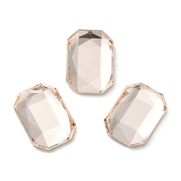 

PandaHall Glass Rhinestone Cabochons, Flat Back & Back Plated, Faceted, Rectangle, Light Peach, 14x10x4.50mm Glass Rhinestone Rectangle Pink