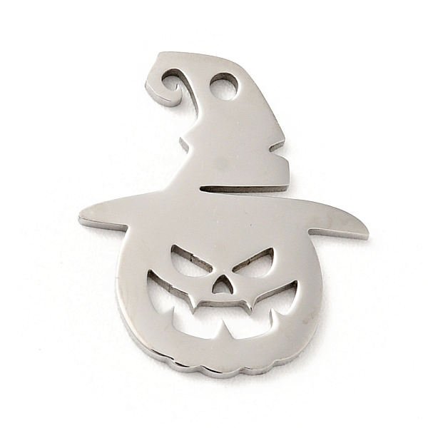 

PandaHall 201 Stainless Steel Pendants, Pumpkin with Hat, Stainless Steel Color, 18x15x1mm, Hole: 1.4mm 201 Stainless Steel Pumpkin