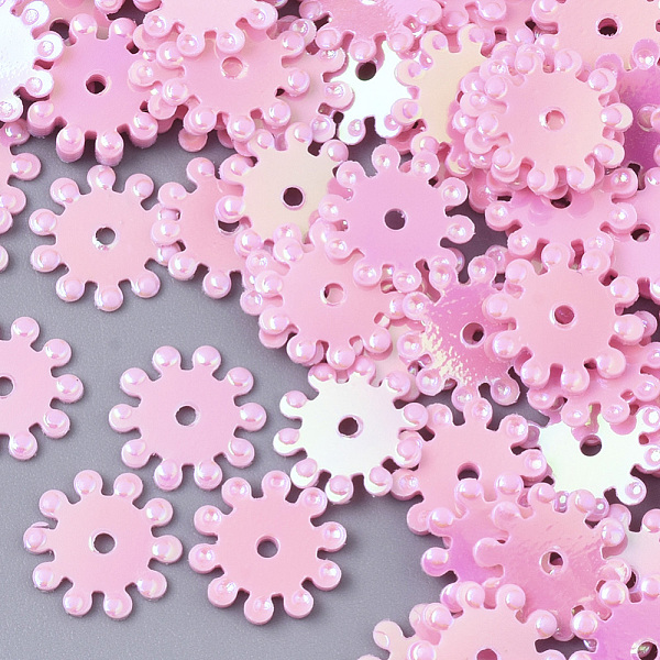 

PandaHall Ornament Accessories, PVC Plastic Paillette/Sequins Beads, AB Color, Flower, Pink, 8.5x0.5mm, Hole: 1mm, about 20000pcs/500g PVC...