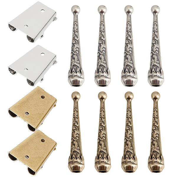 

PandaHall GORGECRAFT 4 Sets Iron Bolo Tie Kit Sterling Silver Plated Parts Round Slide Textured Tips Cord Sliver Bronze Alloy Cord End Slide...