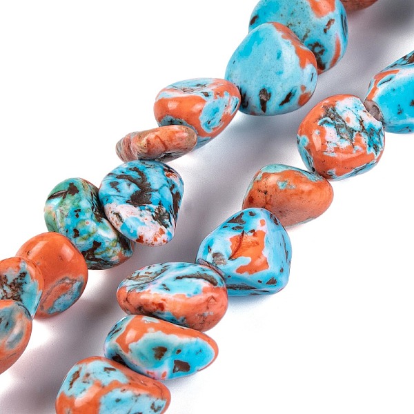

PandaHall Natural Imperial Jasper Beads Strands, Dyed, Nuggets, Dark Orange, 4~19x9.5~19x6~12.5mm, Hole: 1~1.2mm, about 38~41pcs/strand...