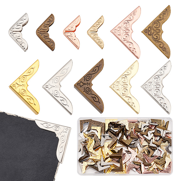 

PandaHall 154Pcs 11 Style Alloy & Iron Corner Guards for Notebook, Photo Frame, Album, Mixed Color, 14~25.5x14~25x3~5mm, 14pcs/style Alloy...