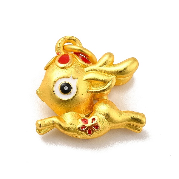 

PandaHall Rack Plating Alloy Enamel Pendants, Cadmium Free & Lead Free, with Jump Ring, Matte Gold Color, Deer, Red, 14.5x15x7.5mm, Jump...