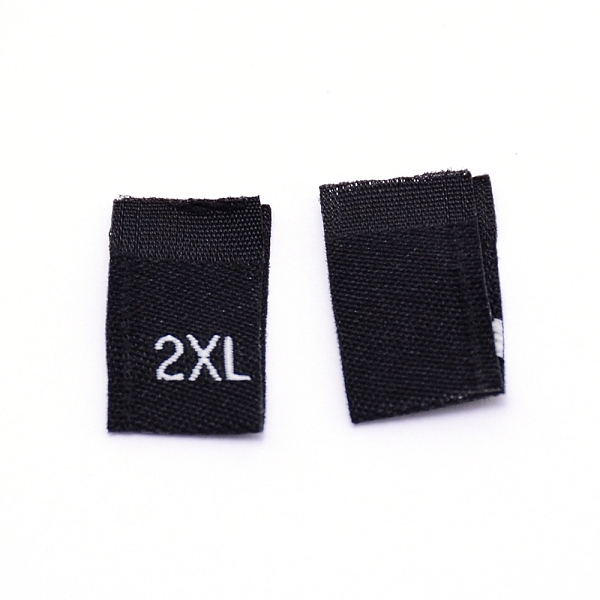 

PandaHall Clothing Size Labels, Woven Crafting Craft Labels, for Clothing Sewing, 2XL, Black, 39x10x0.2mm, about 100pcs/bag Polyester Black