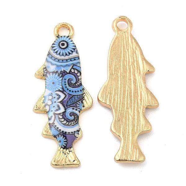 

PandaHall Alloy Enamel Pendants, Cadmium Free & Nickel Free & Lead Free, Golden, Fish Charm, Cornflower Blue, 27x10.5x2.5mm, Hole: 1.8mm...