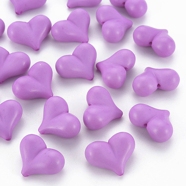

PandaHall Opaque Acrylic Beads, Heart, Medium Orchid, 17x22x10mm, Hole: 1.4mm Acrylic Heart