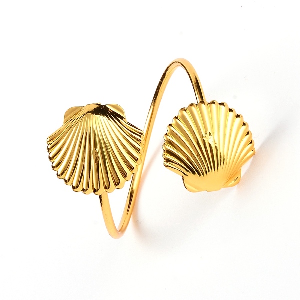 

PandaHall Iron Napkin Ring, Round with Shell, Golden, 47x43mm Iron Round Gold