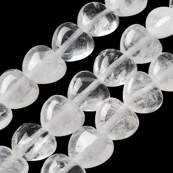 

PandaHall Natural Quartz Crystal Beads Strands, Rock Crystal Heart Beads, 10x10x4.5~5mm, Hole: 0.7mm, about 20pcs/strand, 7.28''~7.48''...