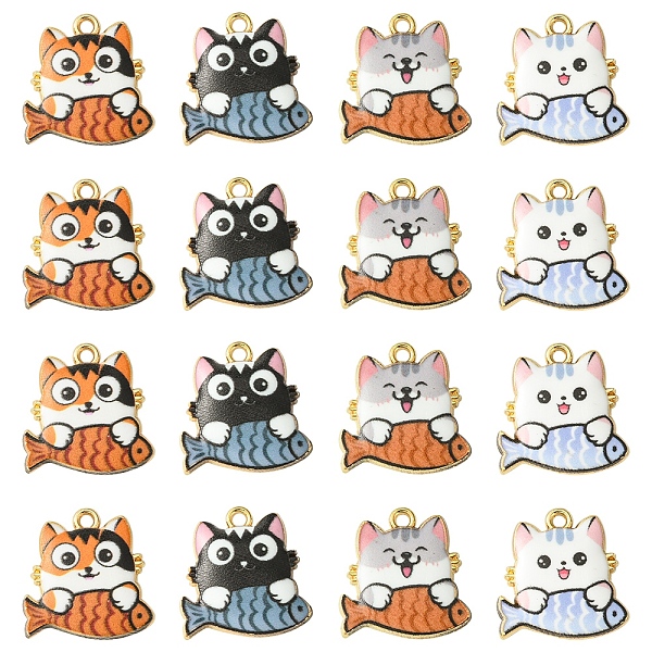 ラックメッキ合金エナメルペンダント10個.