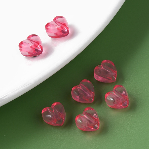 

PandaHall Transparent Acrylic Beads, Heart, Hot Pink, 8x8.5x5.5mm, Hole: 2.5mm, about 2030pcs/500g Acrylic Heart