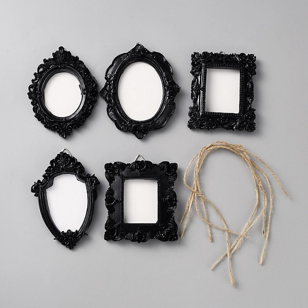 5Pcs Retro Resin Hanging Photo Frames Sets