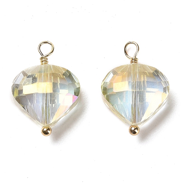 

PandaHall Glass Pendants, with Rack Plating Real 18K Gold Plated Brass Loops, Teardrop Charms, Clear, 18x12x6.5mm, Hole: 2mm Brass+Glass...