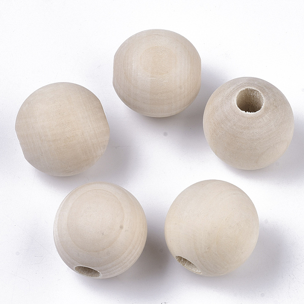 Perle di legno naturale non finite