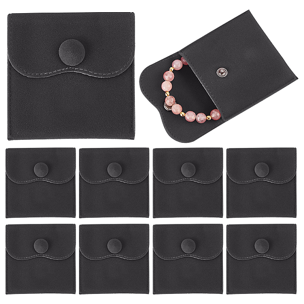 

PandaHall 10 Pcs Velvet Jewelry Pouches with Snap Button, 2.76x2.76 Inch Square Velvet Jewelry Storage Bags Luxury Gift Bag and Jewelry..., Gray