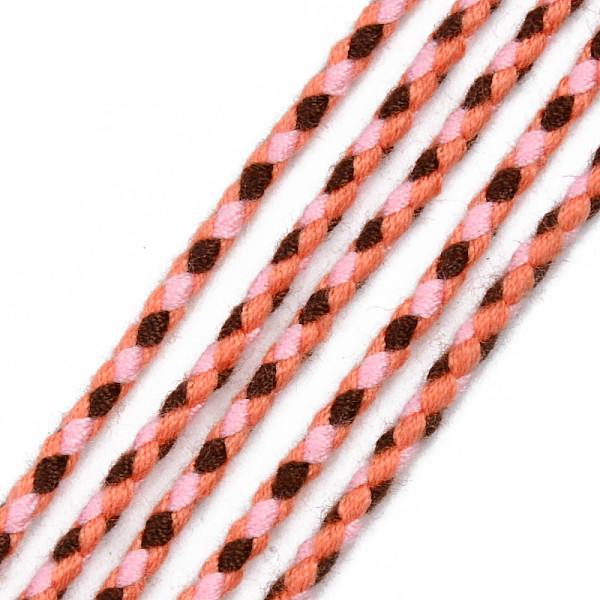 

PandaHall Polyester Braided Cords, Tomato, 2mm, about 100yard/bundle(91.44m/bundle) Polyester Red