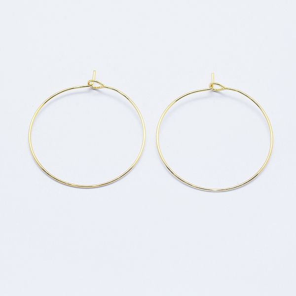 

PandaHall Long-Lasting Plated Brass Hoop Earrings Findings, Real Gold Plated, Nickel Free, Ring, Real 18K Gold Plated, 21 Gauge, 31x0.7mm...