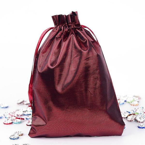 

PandaHall Rectangle Cloth Bags, with Drawstring, Dark Red, 17.5x13cm Polyester Red