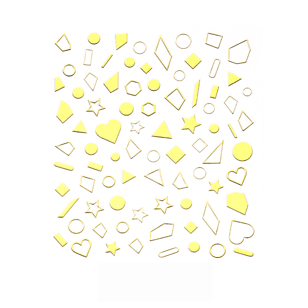 

PandaHall 3D Gold Stamping Nail Decals Stickers, Metal Moon Star Heart Geometry Self-adhesive 3D Nail Art Supplies, for Woman Girls DIY Nail...