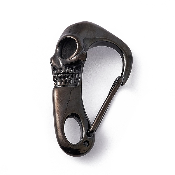

PandaHall 304 Stainless Steel Push Gate Snap Keychain Clasps, Skull, Gunmetal, 45x26x13.5mm, Hole: 5x9mm 304 Stainless Steel Skull