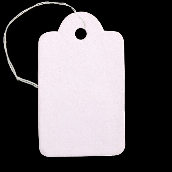 

PandaHall Rectangle Blank Hang tag, Jewelry Display Paper Price Tags, with Cotton Threads, White, 26x16x0.2mm, Hole: 2mm, 500pcs/bag Paper...