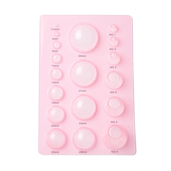 PandaHall DIY Plastic Paper Quilling Tools, 3D Dome Half Ball Mould, for Paper Craft Making, Pink, 129.5x196x29mm, Inner Diameter: 3~40.5mm...