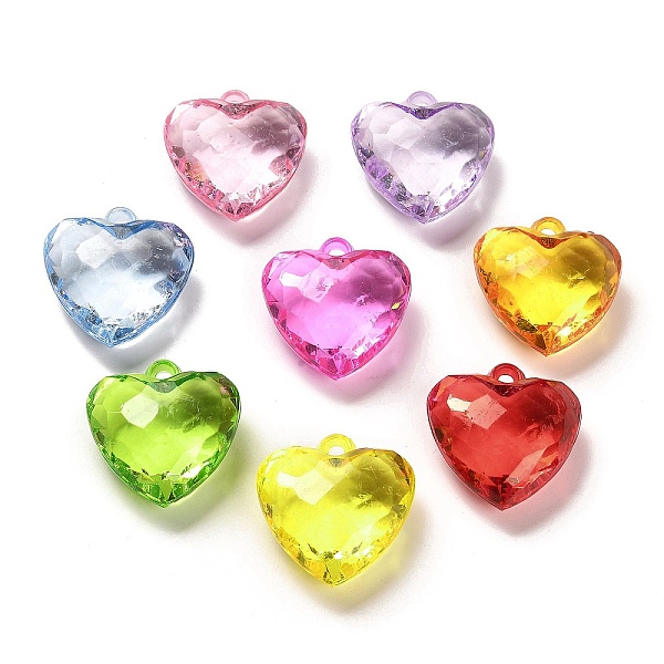 

PandaHall Transparent Acrylic Pendants, Heart, Mixed Color, 28x27x13.5mm, Hole: 3.3mm, about: 96pcs/500g Acrylic Heart Multicolor