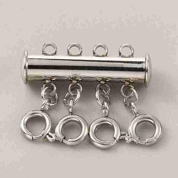 

PandaHall 304 Stainless Steel Slide Lock Clasps, Peyote Clasps, with Spring Clasps and Loops, Tube, for Jewelry Making, Stainless Steel...