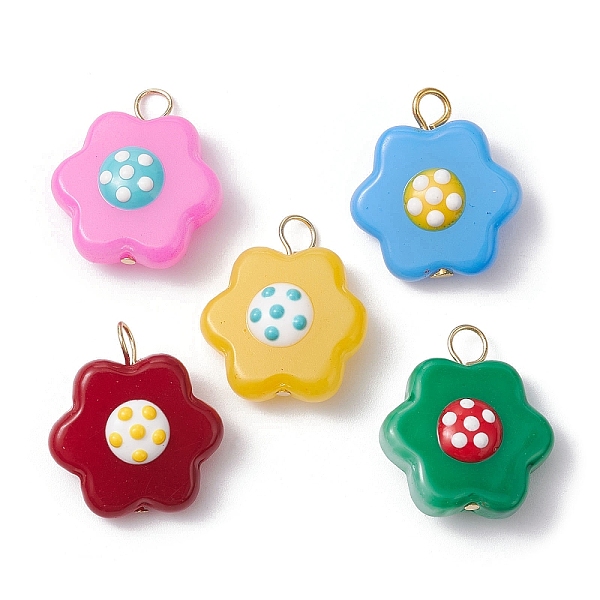

PandaHall Glass Enamel Pendants, with 304 Stainless Steel Loops, Flower Charms, Mixed Color, 22x19.5x4.5mm, Hole: 3.5mm Stainless..., Multicolor