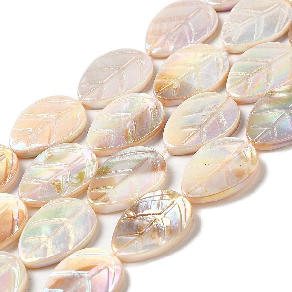 

PandaHall Natural Freshwater Beads Strands, Leaf, 19.5~20x14~14.5x2.5~3mm, Hole: 0.9mm, about 20pcs/strand, 16.02''(40.7cm) Freshwater Shell...