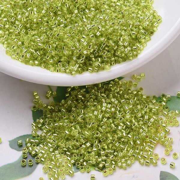 

PandaHall MIYUKI Delica Beads Small, Cylinder, Japanese Seed Beads, 15/0, (DBS0147) Silver Lined Chartreuse, 1.1x1.3mm, Hole: 0.7mm, about..., Green
